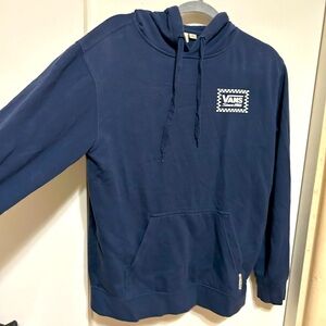 Vans pull over hoodie with drawstrings. Navy blue